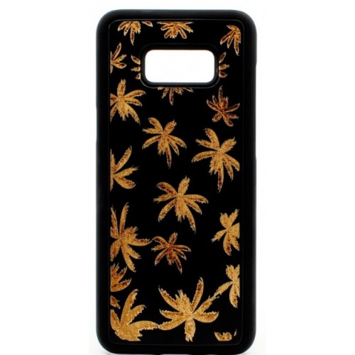 Husa vintage din lemn acacia pentru Samsung Galaxy S8, pirogravura - Acacia wood vintage case for Samsung Galaxy S8, phyrography &quot;Maria Leaves&quot;