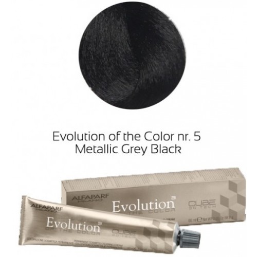 Vopsea permanenta profesionala - 5 Metalic Grey Black - Evolution of the Color Cube - Alfaparf Milano - 60 ml