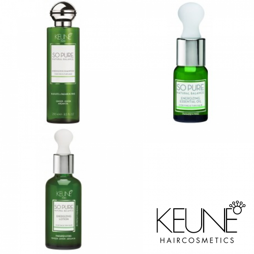 Kit energizant pentru stimularea creșterii părului (fără sulfați și parabeni) - So Pure Energizing - Keune - 3 produse